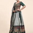 Phenav Embellished Mirror Work Silk Ready To Wear Lehenga  Blouse With Dupatta