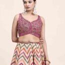 Phenav Embroidered Mirror Work Ready to Wear Lehenga  Blouse With Dupatta