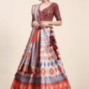 Phenav Embroidered Thread Work Ready to Wear Lehenga  Blouse With Dupatta