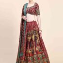 Phenav Embroidered Kalamkari Ready to Wear Lehenga  Blouse With Dupatta