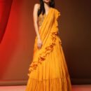 Phenav Yellow  Silver-Toned Embellished Ready to Wear Lehenga  Blouse With Dupatta