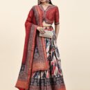 Phenav Printed Mirror Work Ready To Wear Lehenga  Blouse With Dupatta