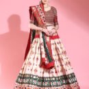 Ikkat Lehnga With Fine Embroiderd Blouse &Ikkat Duptta With Waist Belt.