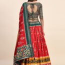 Phenav Printed Mirror Work Ready To Wear Lehenga  Blouse With Dupatta