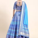 Floral Kalamkari Desighn With Nice Embroiderd Blouse.