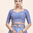 Floral Kalamkari Desighn With Nice Embroiderd Blouse.