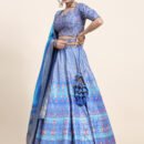 Floral Kalamkari Desighn With Nice Embroiderd Blouse.