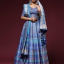 Floral Kalamkari Desighn With Nice Embroiderd Blouse.