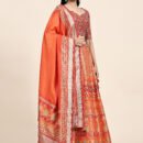 Floral Kalamkari Desighn With Nice Embroiderd Blouse.