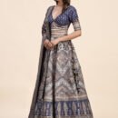 Phenav Printed Mirror Work Ready To Wear Lehenga  Blouse With Dupatta