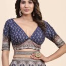 Phenav Printed Mirror Work Ready To Wear Lehenga  Blouse With Dupatta