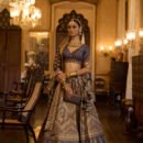 Tusser Lehnga With Blue Blouse And Combination Duptta With Sturd & Sequence Work