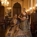 German Blue Lehnga With Maroon Blouse,Combination Duptta &Sequence Work