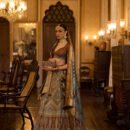 German Blue Lehnga With Maroon Blouse,Combination Duptta &Sequence Work