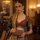 German Blue Lehnga With Maroon Blouse,Combination Duptta &Sequence Work