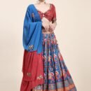 Phenav Embellished Mirror Work Ready to Wear Lehenga  Blouse With Dupatta