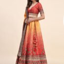 Phenav Embellished Mirror Work Silk Ready To Wear Lehenga  Blouse With Dupatta