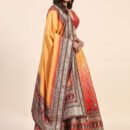 Phenav Embellished Mirror Work Silk Ready To Wear Lehenga  Blouse With Dupatta