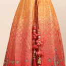 Phenav Embellished Mirror Work Silk Ready To Wear Lehenga  Blouse With Dupatta