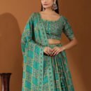 Phenav Printed Embellished Mirror Work Ready To Wear Lehenga  Blouse With Dupatta