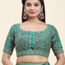 Phenav Printed Embellished Mirror Work Ready To Wear Lehenga  Blouse With Dupatta