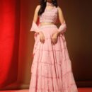 Phenav Pink Embroidered Beads and Stones Ready to Wear Lehenga  Blouse With Dupatta