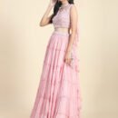 Phenav Pink Embroidered Beads and Stones Ready to Wear Lehenga  Blouse With Dupatta
