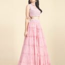 Phenav Pink Embroidered Beads and Stones Ready to Wear Lehenga  Blouse With Dupatta