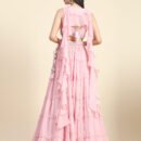 Phenav Pink Embroidered Beads and Stones Ready to Wear Lehenga  Blouse With Dupatta
