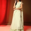 Phenav Green  Gold-Toned Embroidered Thread Work Ready to Wear Lehenga  Blouse With Dupatta