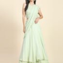 Phenav Green  Gold-Toned Embroidered Thread Work Ready to Wear Lehenga  Blouse With Dupatta