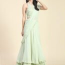 Phenav Green  Gold-Toned Embroidered Thread Work Ready to Wear Lehenga  Blouse With Dupatta