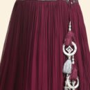 Phenav Maroon  Silver-Toned Embroidered Sequinned Ready to Wear Lehenga  Blouse With Dupatta