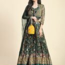 Phenav Green Floral Gown
