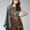 Phenav Black Ethnic Motifs Print Gown