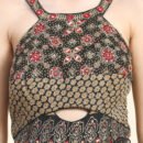 Phenav Black Ethnic Motifs Print Gown