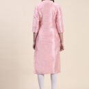 Women Solid Dupion Silk Straight Kurta,Pink