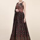 Phenav Embroidered,Dark-Red_Black,Gown