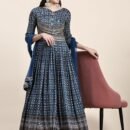 Phenav Embroidered,Blue_Grey,Gown