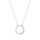 Silver Half Moon Studded Pendant - 925 Sterling Silver