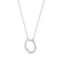 Silver Half Moon Studded Pendant - 925 Sterling Silver