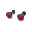 Dexter Minimal Black Ruby Studs- Fine Ruthenium Plated