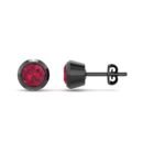 Dexter Minimal Black Ruby Studs- Fine Ruthenium Plated