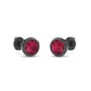 Dexter Minimal Black Ruby Studs- Fine Ruthenium Plated