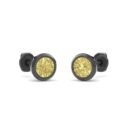 Dexter Minimal Yellow Citron Studs- Fine Ruthenium-Plated