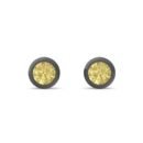 Dexter Minimal Yellow Citron Studs- Fine Ruthenium-Plated