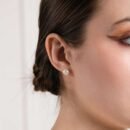 White Pearl Stud Earrings -18k Gold Plated
