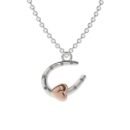 Lucky Horseshoe Love Pendant In Sterling 925 Silver- 18k Rose Gold Plated