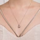 Lucky Horseshoe Love Pendant In Sterling 925 Silver- 18k Rose Gold Plated
