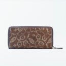 RI2K Genuine Leather Brown With Lazer Cut Leather Zip Around Purse